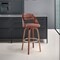 Armen Living Julius 26" Brown Faux Leather and Walnut Wood Bar Stool LCJUBAWABR26 - alternate 9